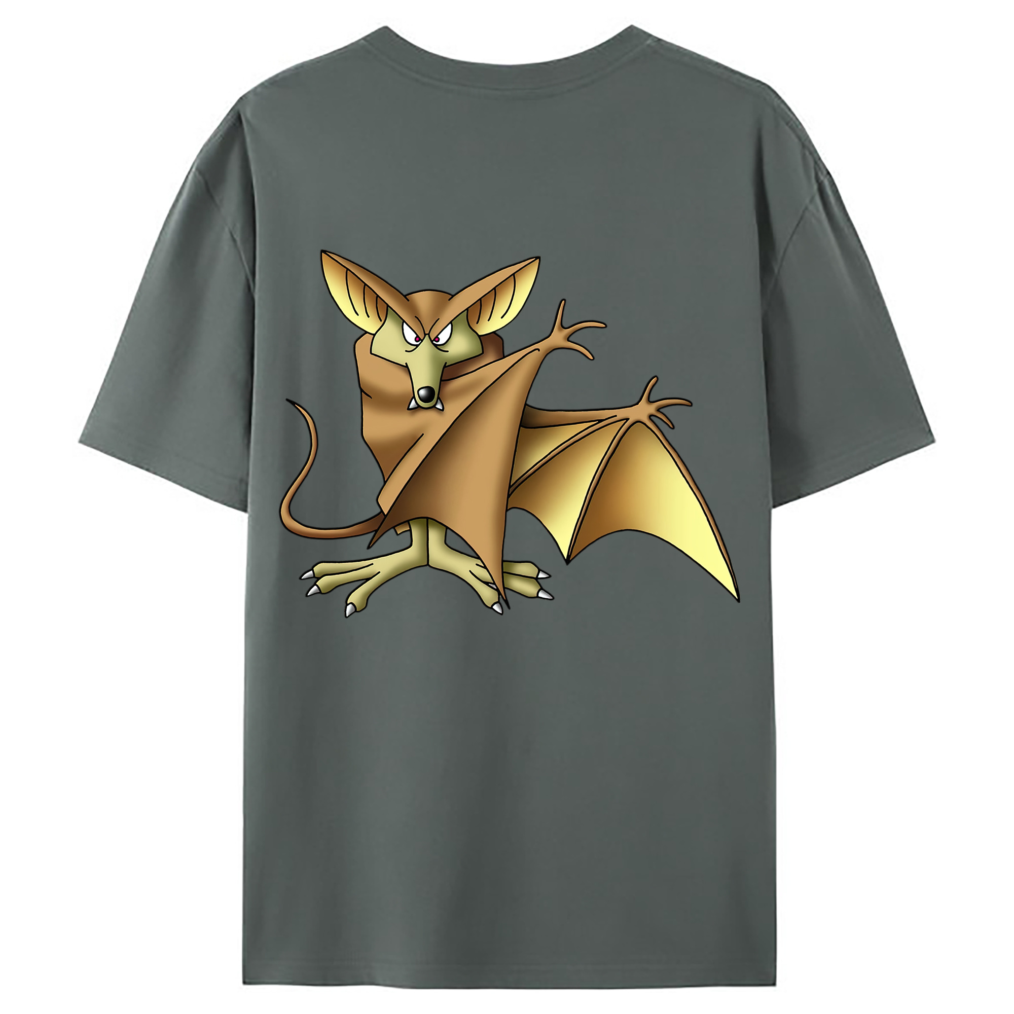 （画像用） ドラゴンクエスト Doragon Kuesuto Dragon Quest 綿100％ メンズ半袖Tシャツ（バックプリント） 通気性